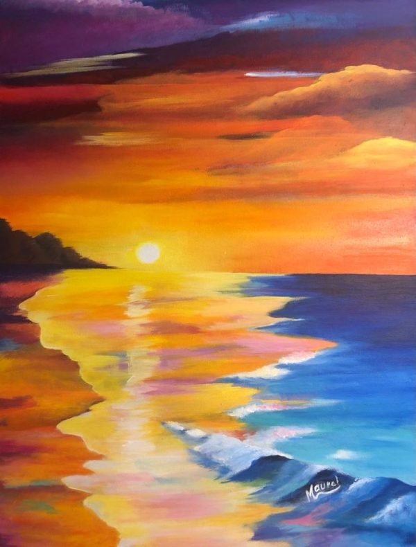 "Cálido atardecer" Óleo sobre Lienzo - Imagen 2